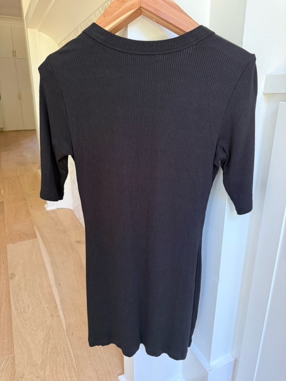 Z Supply Black Ribbed Crewneck Mini Dress - Picture 2 of 7